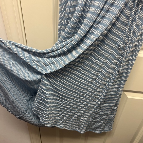 Blue and white faux wrap dress - Picture 3 of 4